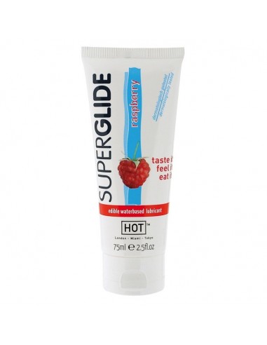 Jadalny żel intymny HOT Superglide RASPBERRY 75 ml - Lubrykanty do seksu oralnego - 1