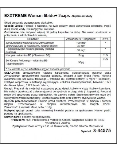 Zwiększenie libido Exxtreme Libido Caps Woman 2 kaps. - Zwiększenie libida i potencji u kobiet - 3