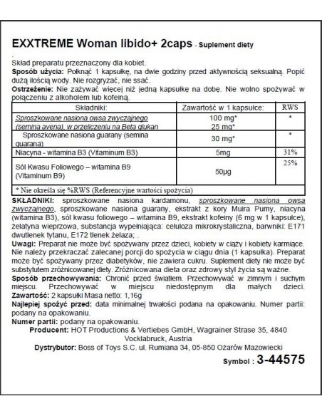Zwiększenie libido Exxtreme Libido Caps Woman 2 kaps. - Zwiększenie libida i potencji u kobiet - 3