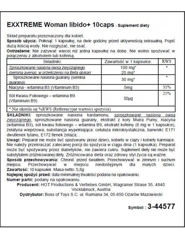 Zwiększenie libido Exxtreme Libido Caps Woman 10 kaps. - Zwiększenie libida i potencji u kobiet - 3