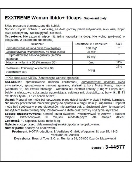 Zwiększenie libido Exxtreme Libido Caps Woman 10 kaps. - Zwiększenie libida i potencji u kobiet - 3