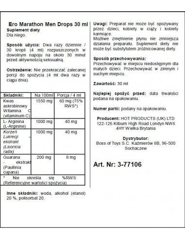 Ero Marathon Men Drops 30 ml - Środki na opóźnienie wytrysku - 2