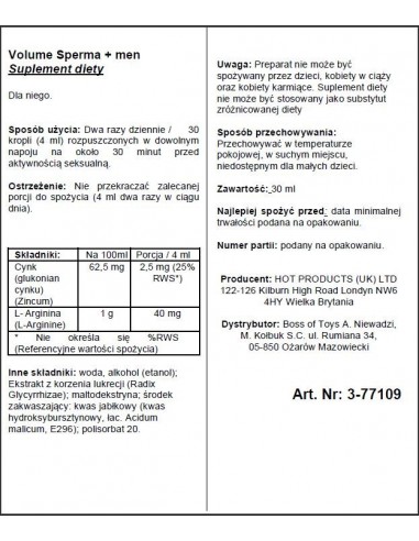 Poprawa jakości nasienia Volume Sperma+ 30ml - Dłuższa i mocniejsza erekcja - 2