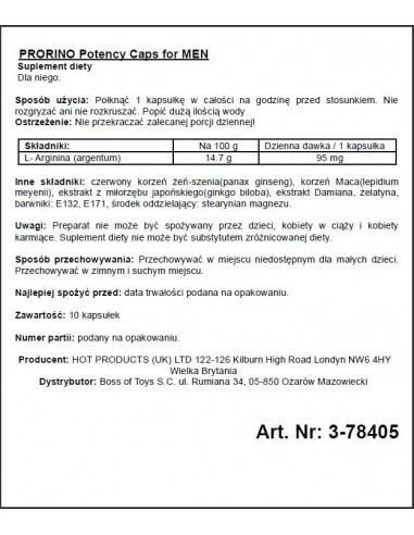 Prorino Men Black Line Potency 10 kaps. - Dłuższa i mocniejsza erekcja - 2