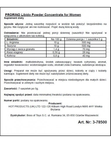 Ero Prorino Black Line Libido Powder Concentrate - Zwiększenie libida i potencji u kobiet - 2