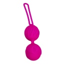 Kulki dopochwowe Geisha Lastic Ball Mini Magenta - medyczny silikon, dwuelementowa konstrukcja kulista z elastycznym uchwytem - 1