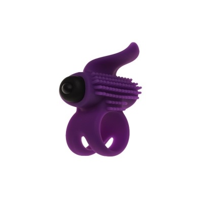 Pierścień wibrator Bullet Lastic Ring 2 w 1 - silikon medyczny, fioletowy - 1
