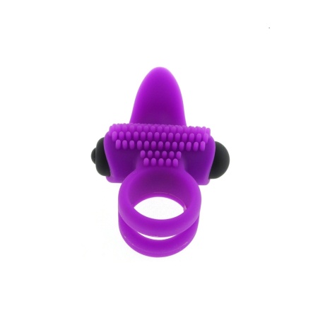Pierścień wibrator Bullet Lastic Ring 2 w 1 - silikon medyczny, fioletowy - 4