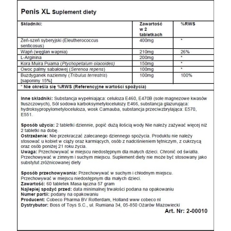 Suplement diety Penis XL Tabs, 60 tabletek - 2