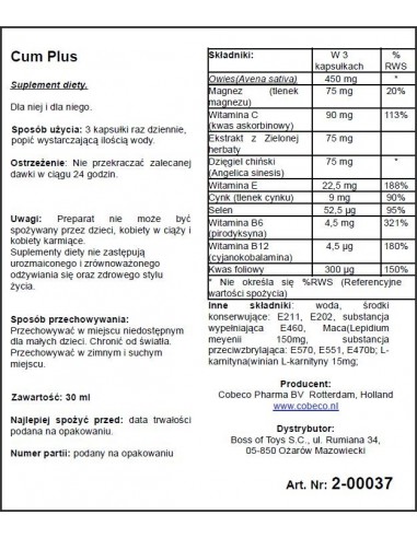 Polepszenie smaku spermy Cum Plus EAST - Dłuższa i mocniejsza erekcja - 2