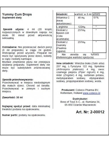 Poprawa smaku nasienia - Yummy Cum Drops - Dłuższa i mocniejsza erekcja - 2