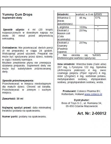 Poprawa smaku nasienia - Yummy Cum Drops - Dłuższa i mocniejsza erekcja - 2