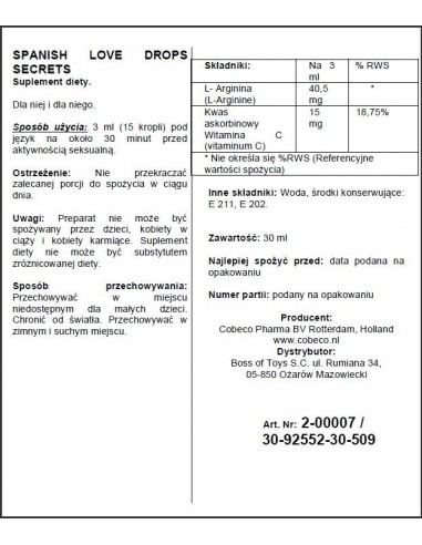 Spanish Love Drops Secrets - Zwiększenie libida i potencji u kobiet - 2