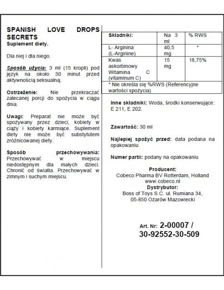 Spanish Love Drops Secrets - Zwiększenie libida i potencji u kobiet - 2