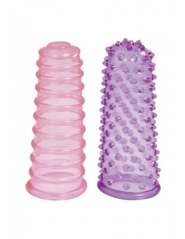 Stymulujące nakładki na palce Lust Fingers Pink / Purple - Nakładki na palce - 3