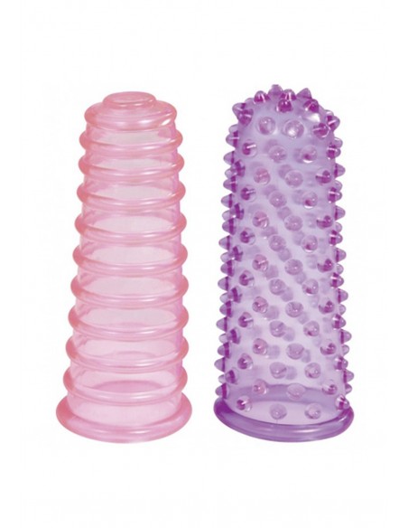 Stymulujące nakładki na palce Lust Fingers Pink / Purple - Nakładki na palce - 3