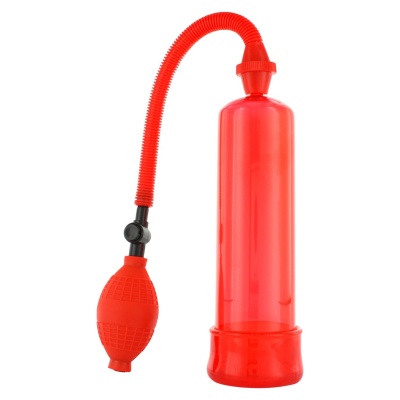 Pompka erekcyjna Penis Enlarger Pump Red z ręcznym ssaniem, 20 cm - 1