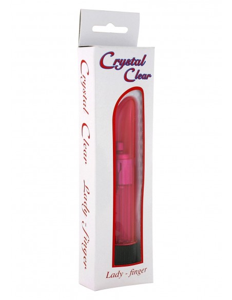Wibrator Crystal Clear Pink Ladyfinger - Wibratory Klasyczne - 2