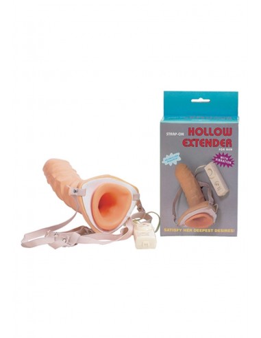 Strapon Z Wibracjami Hollow Extender - Strap-ony, dilda na pasku z wibracją - 1