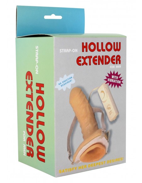 Strapon Z Wibracjami Hollow Extender - Strap-ony, dilda na pasku z wibracją - 3