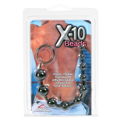 Kulki analne X-10 Beads o stopniowanej średnicy 10–25 mm, zakończone pierścieniem, 28 cm - 1 2