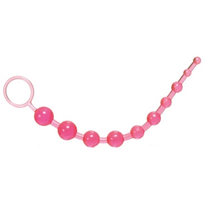 Kulki analne X-10 Beads – 10 stopniowanych kulek, 1–2,5 cm, z uchwytem - 1