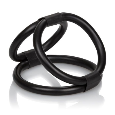 Potrójny pierścień erekcyjny Quick Release z szybkim zwalnianiem, czarny, 10 cm - 1