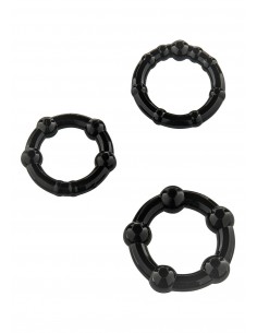 Zestaw pierścieni erekcyjnych Stay Hard Black 3 szt. - Pierścienie erekcyjne niewibrujące - 1