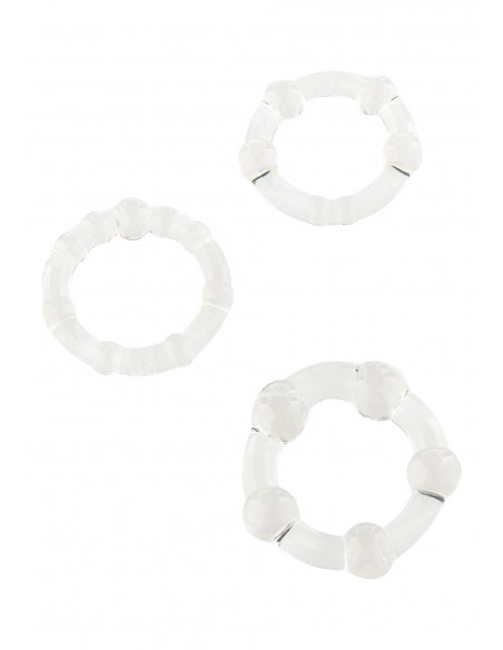 Zestaw pierścieni erekcyjnych Stay Hard Clear 3 szt. - Pierścienie erekcyjne niewibrujące - 1