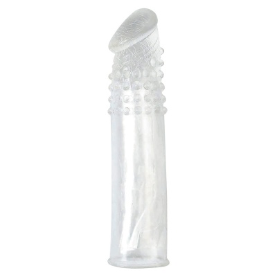 Nakładka na penisa Extra Transparent z wypustkami masującymi – 6 cm - 1