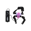 Wibrator motylek Butterfly Stimulator Black 6 cm z regulacją drgań i paskiem mocującym - 1