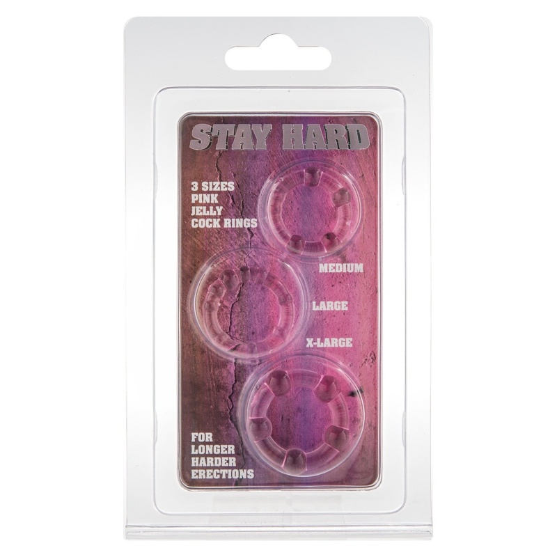 Silikonowe pierścienie erekcyjne Stay Hard Three Rings 2,1–2,4 cm - 2