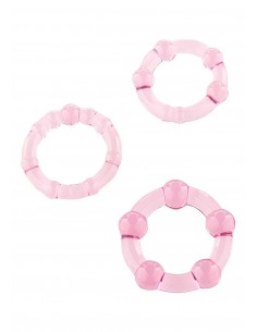Zestaw pierścieni erekcyjnych Stay Hard Pink 3 szt. - Pierścienie erekcyjne niewibrujące - 1