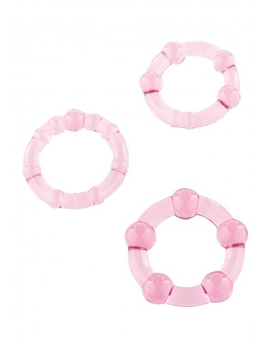 Zestaw pierścieni erekcyjnych Stay Hard Pink 3 szt. - Pierścienie erekcyjne niewibrujące - 1