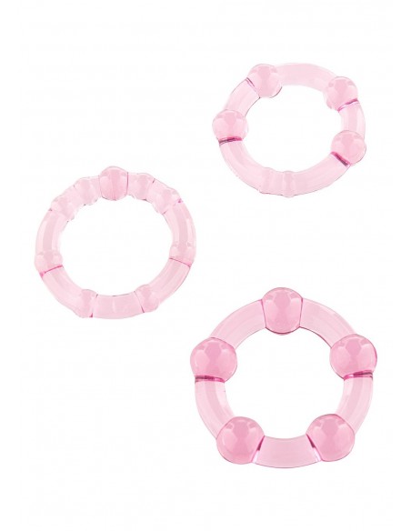 Zestaw pierścieni erekcyjnych Stay Hard Pink 3 szt. - Pierścienie erekcyjne niewibrujące - 1