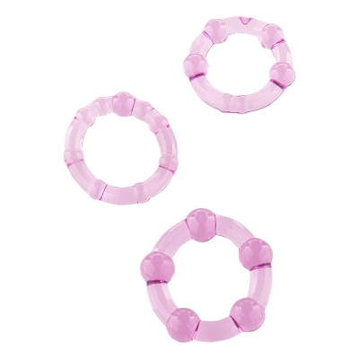 Zestaw 3 elastycznych pierścieni erekcyjnych Three Rings Purple (21–24 mm) - 1