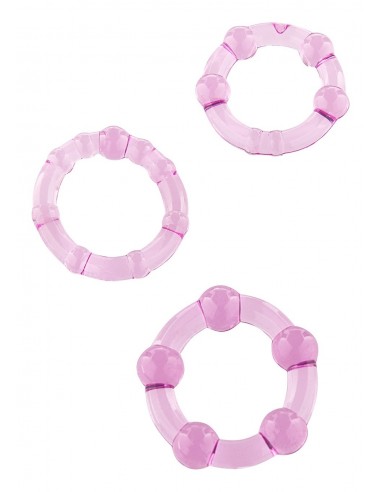 Zestaw pierścieni erekcyjnych Stay Hard Purple 3 szt. - Pierścienie erekcyjne niewibrujące - 1