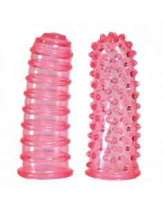 Stymulujące nakładki na palce Lustfingers Soft + Bumpy Pink - Nakładki na palce - 1 2