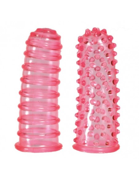 Stymulujące nakładki na palce Lustfingers Soft + Bumpy Pink - Nakładki na palce - 2