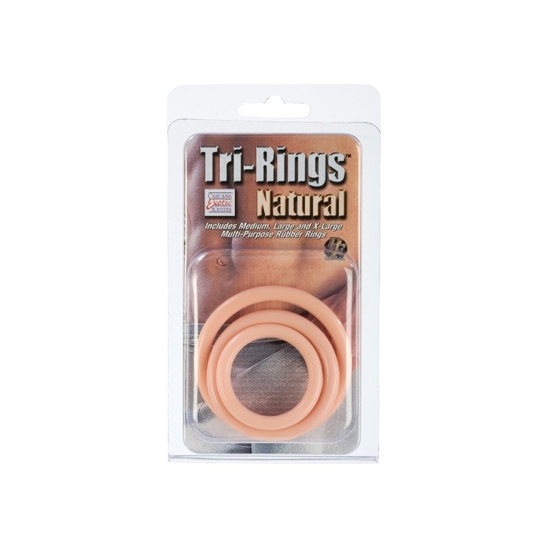 Pierścienie erekcyjne Tri-Rings Light skin tone – silikonowe, 3 średnice (3,25–5 cm) - 2