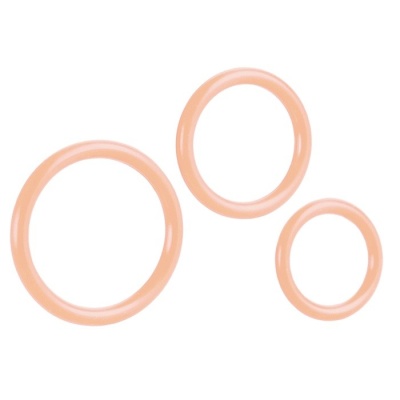 Pierścienie erekcyjne Tri-Rings Light skin tone – silikonowe, 3 średnice (3,25–5 cm) - 1