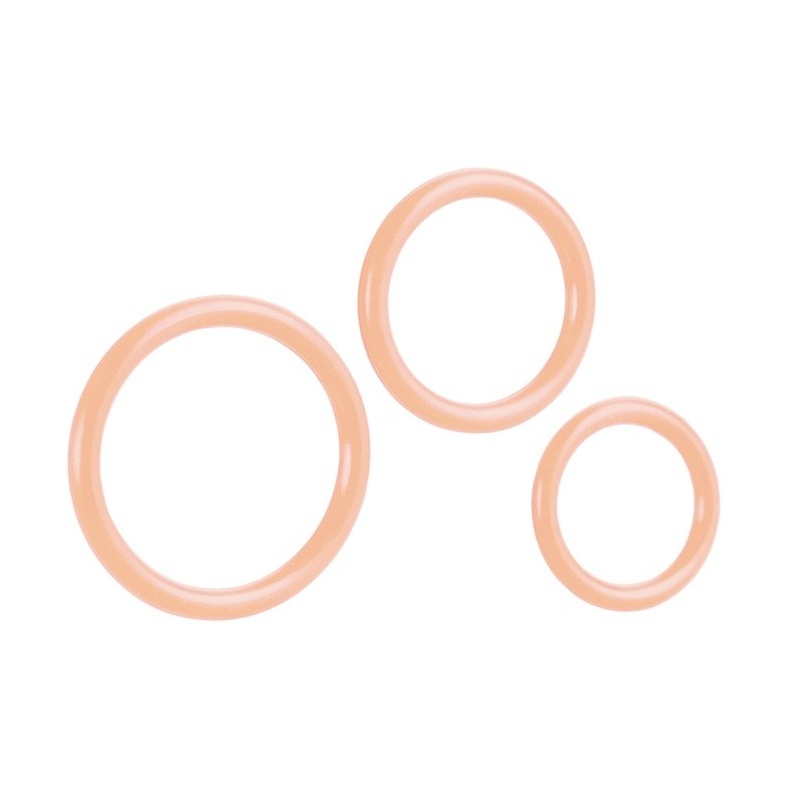 Pierścienie erekcyjne Tri-Rings Light skin tone – silikonowe, 3 średnice (3,25–5 cm) - 1