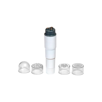 Mini-wibrator Pocket Rocket White z 4 wymiennymi końcówkami, 10,5 cm - 1