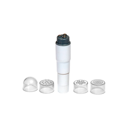 Mini-wibrator Pocket Rocket White z 4 wymiennymi końcówkami, 10,5 cm - 1