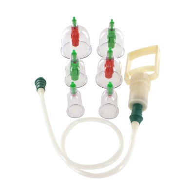 Zestaw baniek próżniowych Cupping Vacuum Cupset Transparent z ręczną pompką, 6 szt. (2,2–5,7 cm) - 1 2