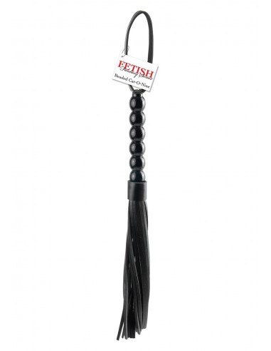 Pejcz BDSM Ff Beaded Cat-O-Nine Tails Black - Baty, pejcze i packi - 1
