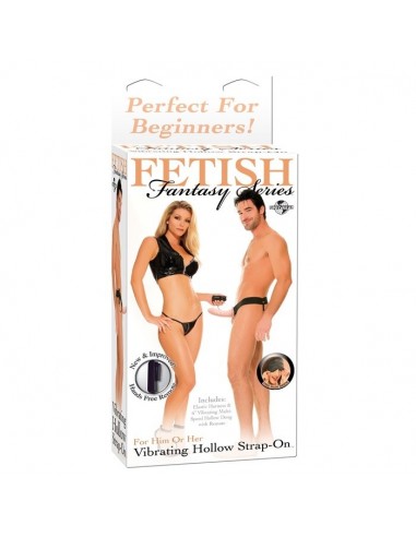 Strapon Z Wibracjami Ff Vibrating Hollow Strap On - Flesh - Strap-ony, dilda na pasku z wibracją - 1