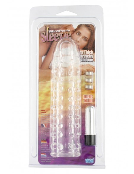 Stymulująca Nakładka Na Penisa Vibropenis Sleeve Clear - Przedłużki i nakładki na penisa - 2