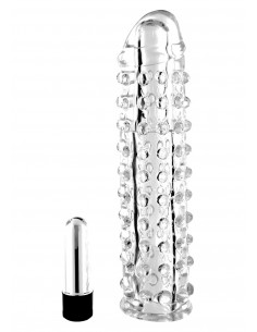 Stymulująca Nakładka Na Penisa Vibropenis Sleeve Clear - Przedłużki i nakładki na penisa - 1