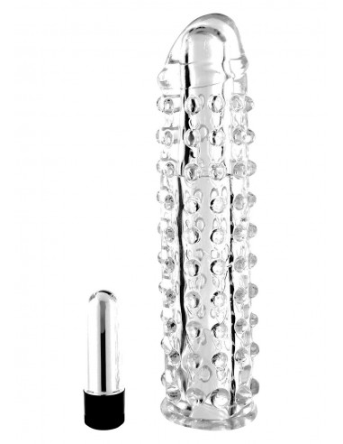 Stymulująca Nakładka Na Penisa Vibropenis Sleeve Clear - Przedłużki i nakładki na penisa - 1